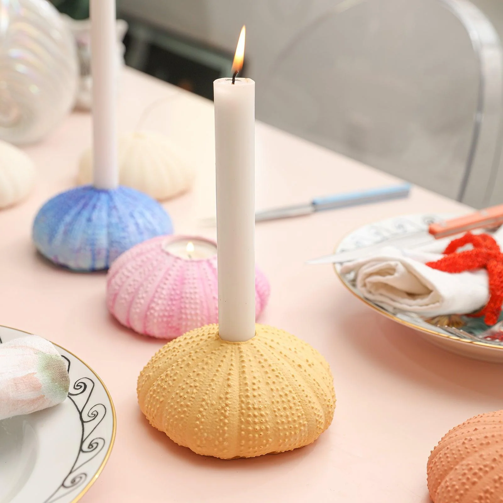 Sea Urchin Taper Candle Holder Silicone Mold - Image 4