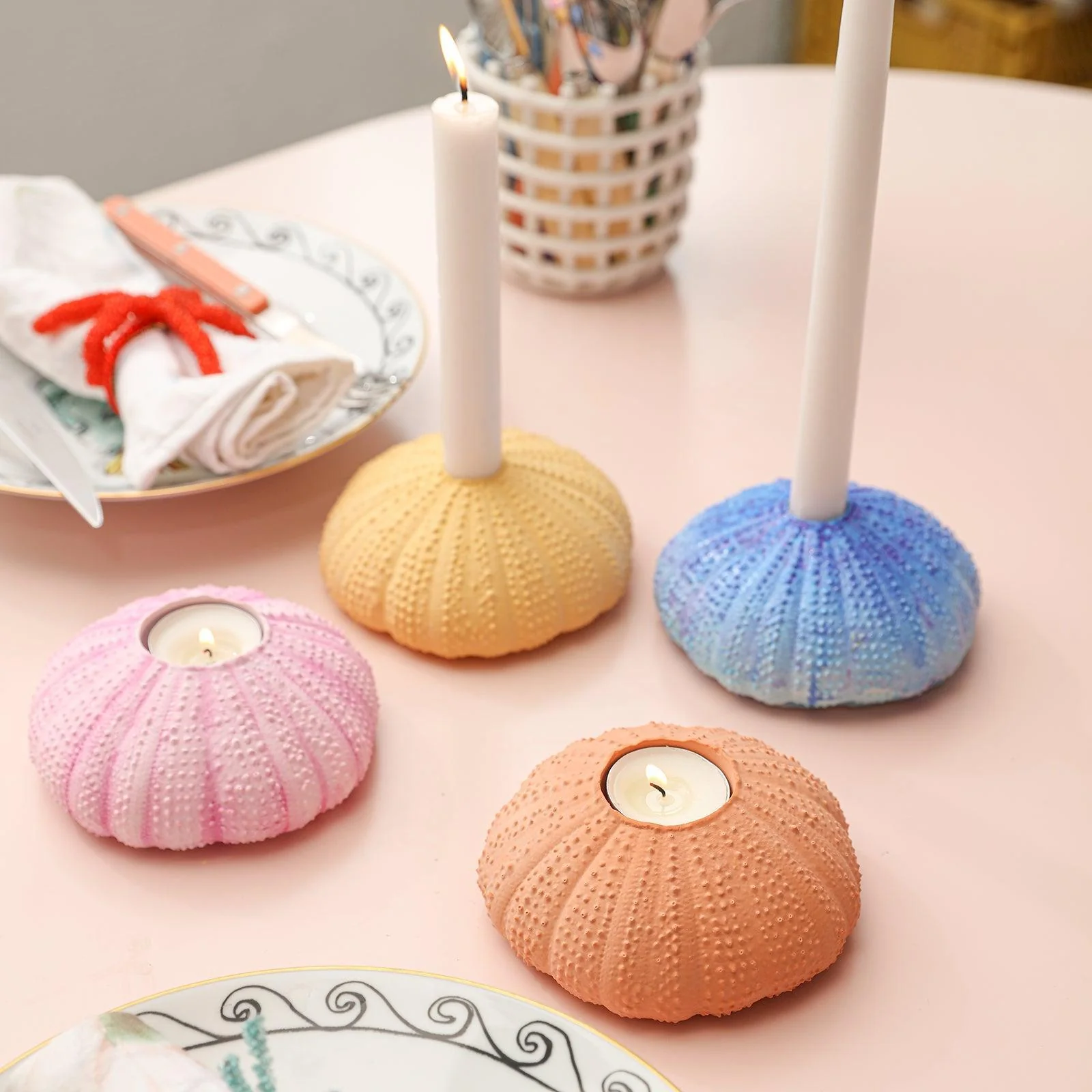 Sea Urchin Taper Candle Holder Silicone Mold - Image 7