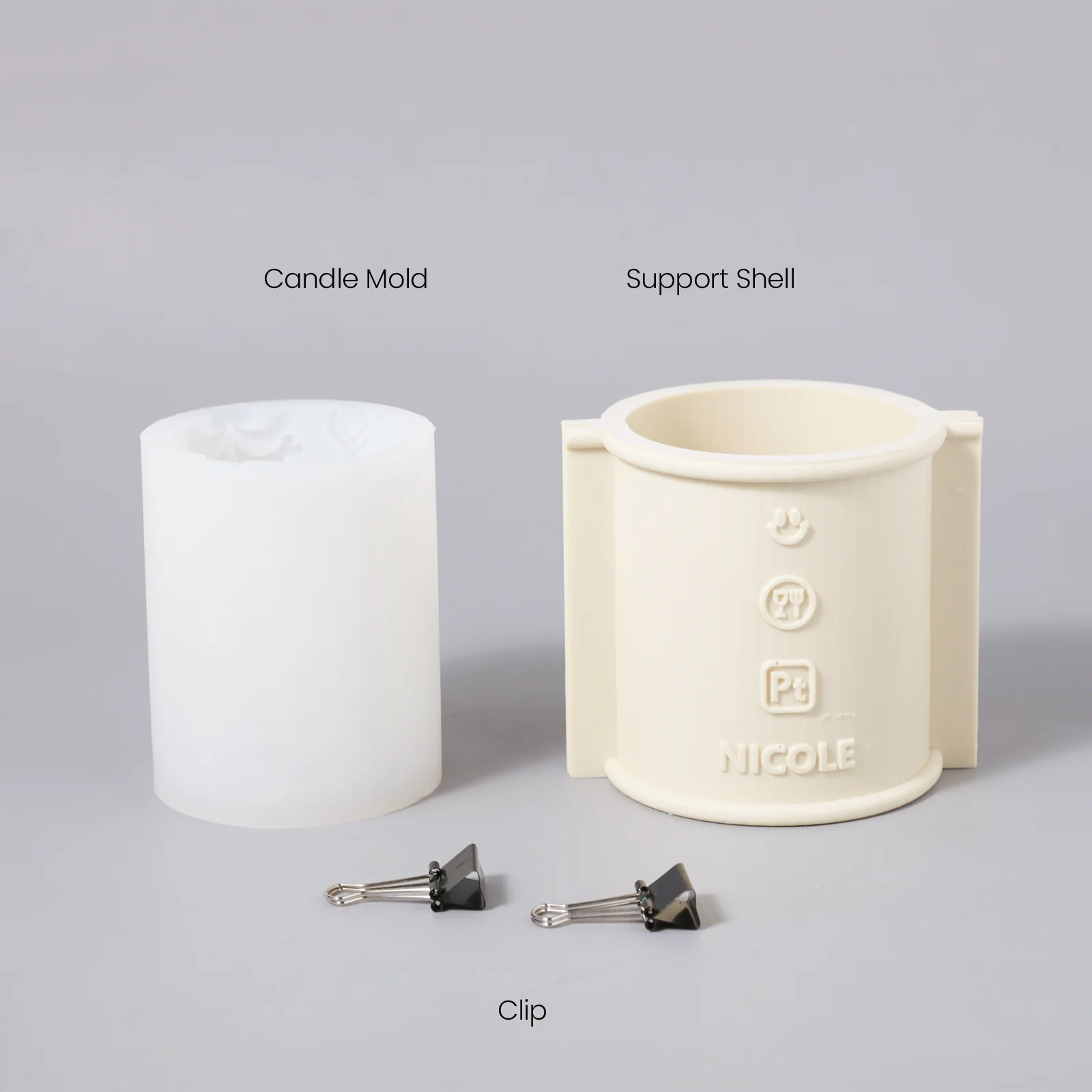 Short Elegance Patterned Relief Pillar Candle Silicone Mold - Image 8