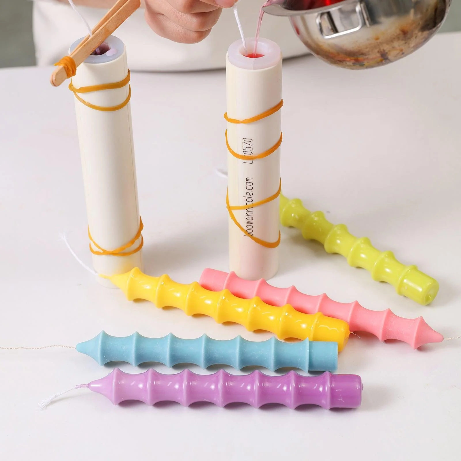 Bamboo Shaped Spiral Taper Candle Silicone Mould - Image 2