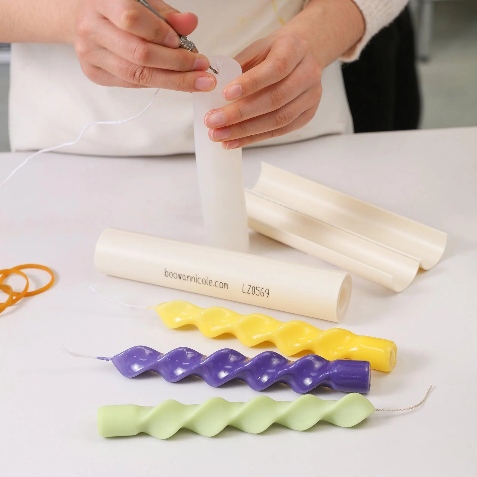 Elegant Twisted Taper Candle Silicone Mold - Image 3