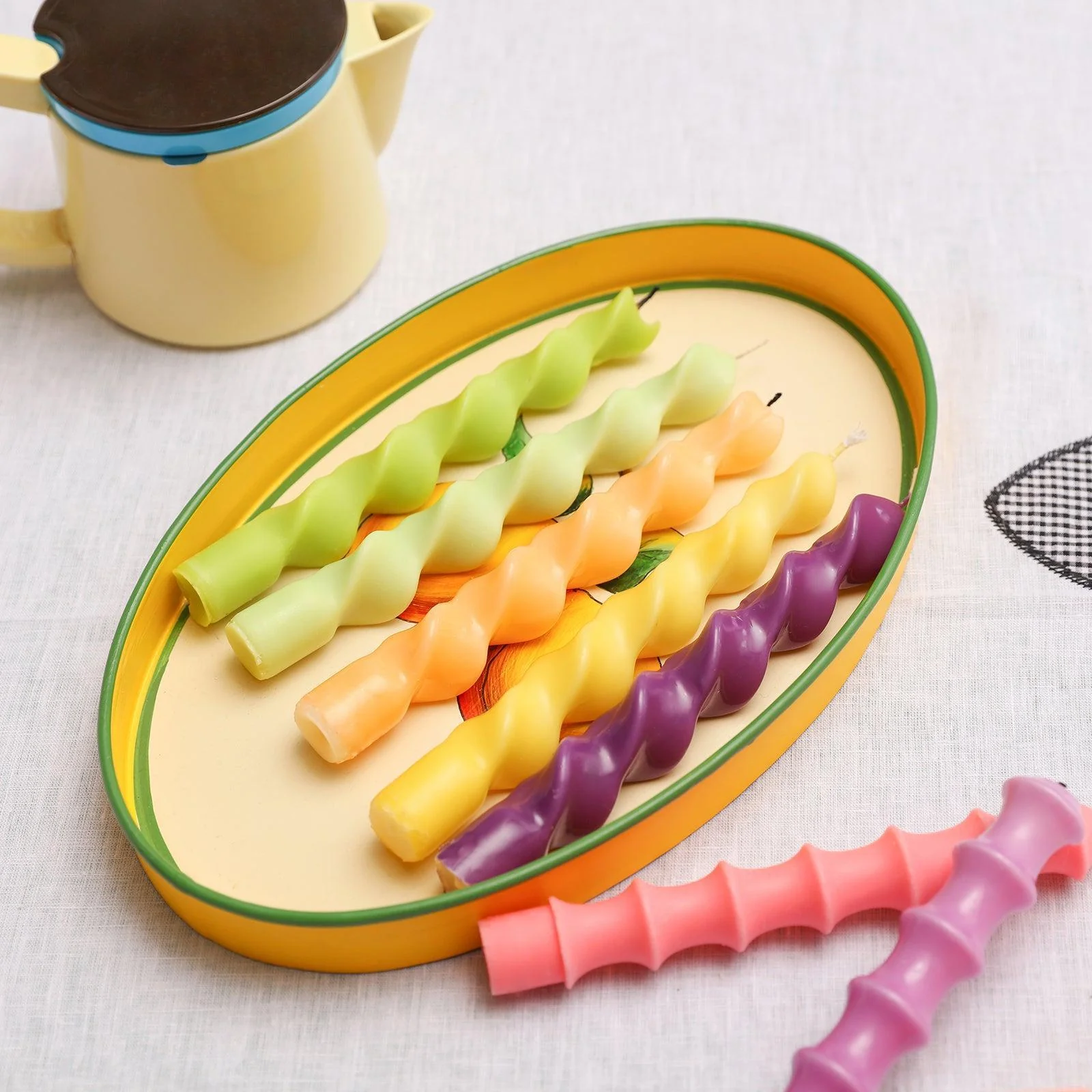 Elegant Twisted Taper Candle Silicone Mold - Image 5