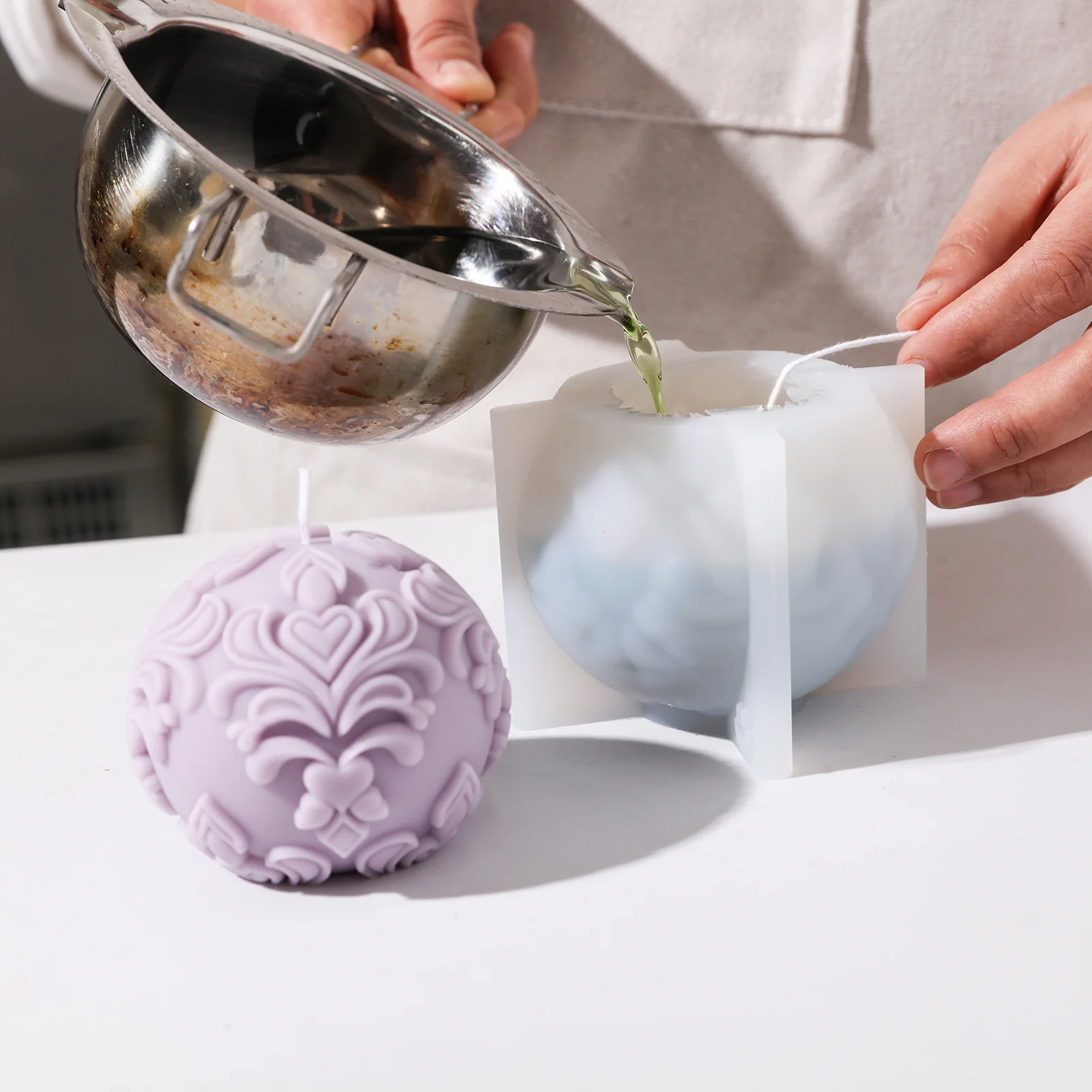 Sphere Patterned Relief Candle Silicone Mold - Image 3