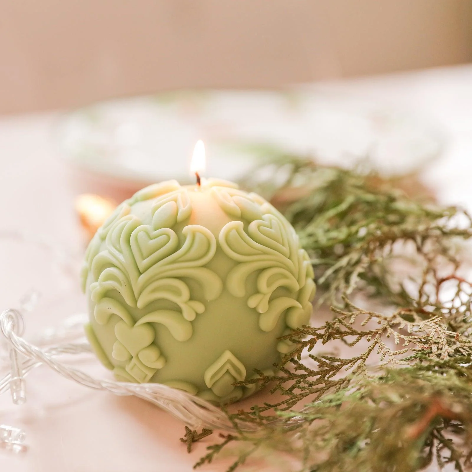 Sphere Patterned Relief Candle Silicone Mold - Image 4