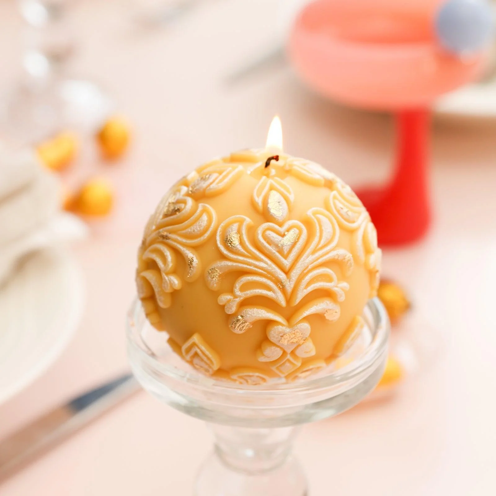 Sphere Patterned Relief Candle Silicone Mold - Image 5
