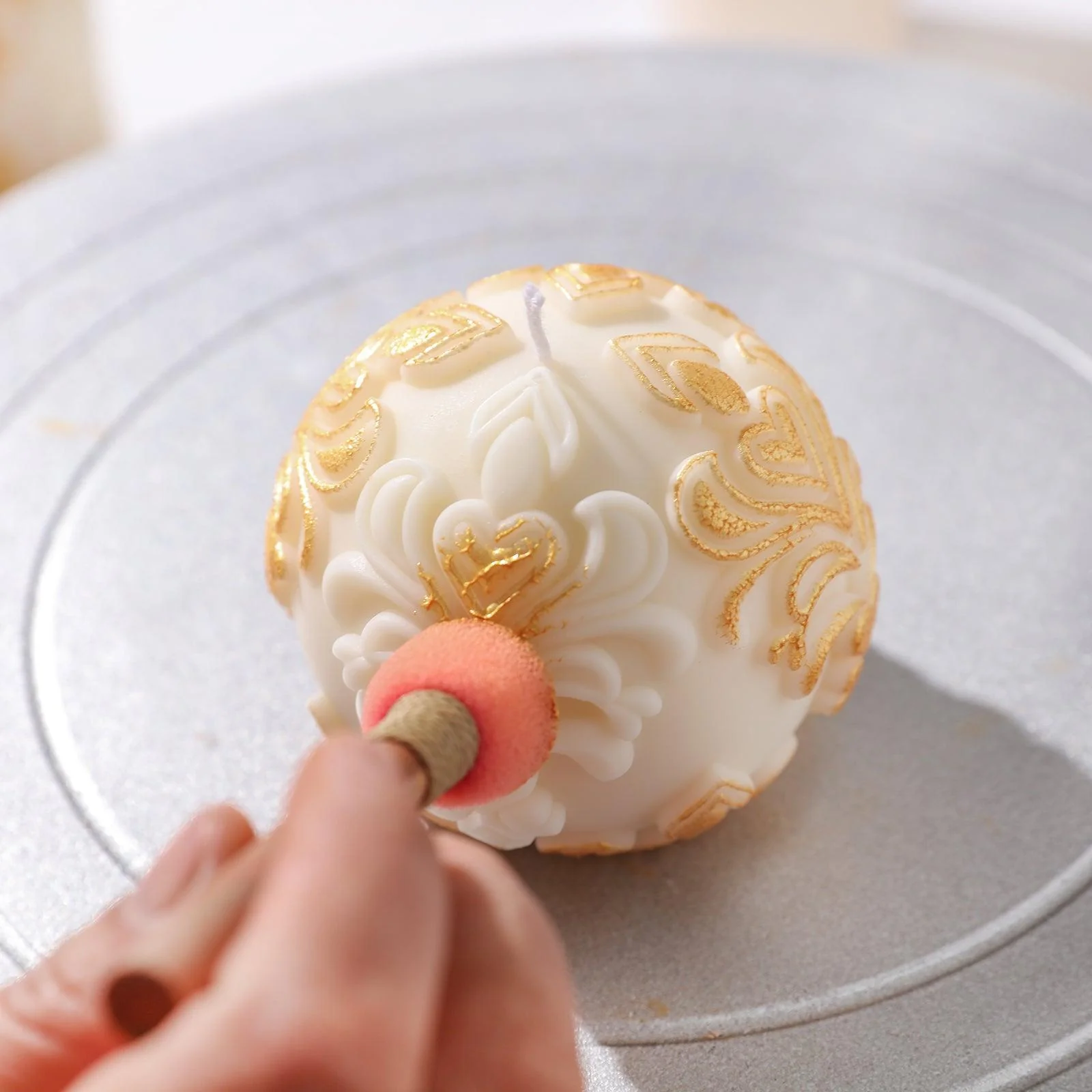 Sphere Patterned Relief Candle Silicone Mold - Image 6