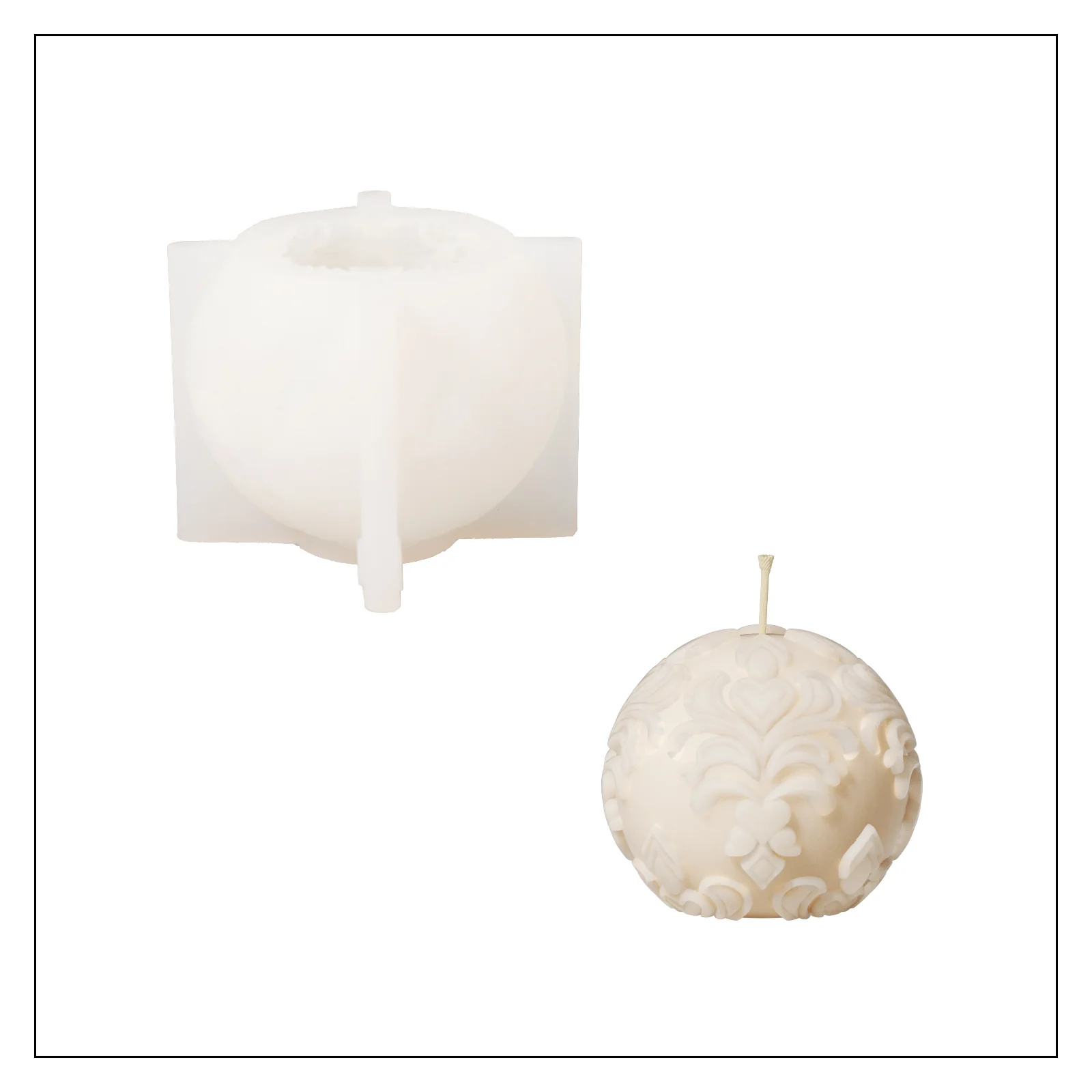 Sphere Patterned Relief Candle Silicone Mold - Image 9
