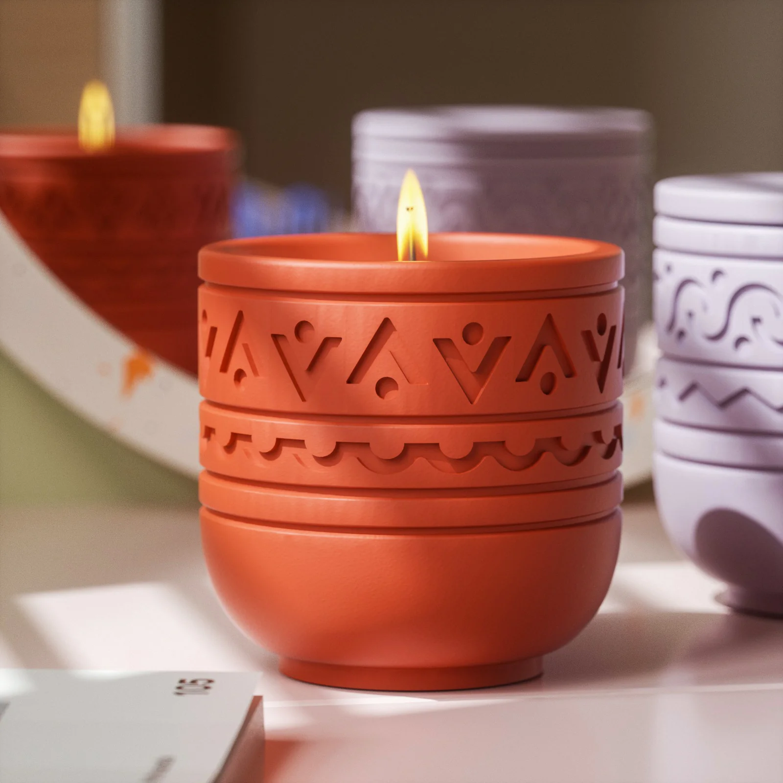 Triangle Pattern Totems Candle Jar Silicone Mold - Image 5