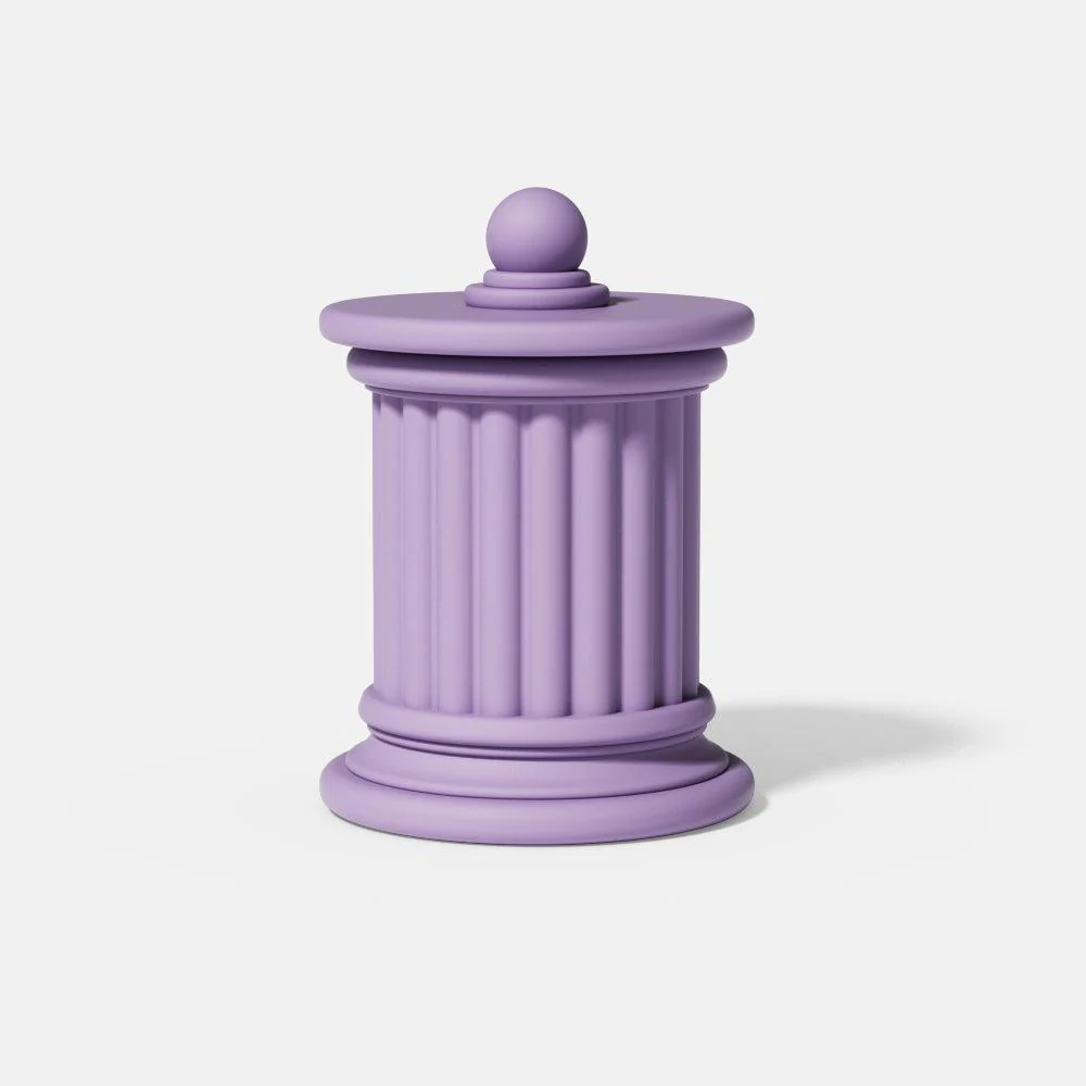 Architecture Concrete Candle Jar with Lid Silicone Mold