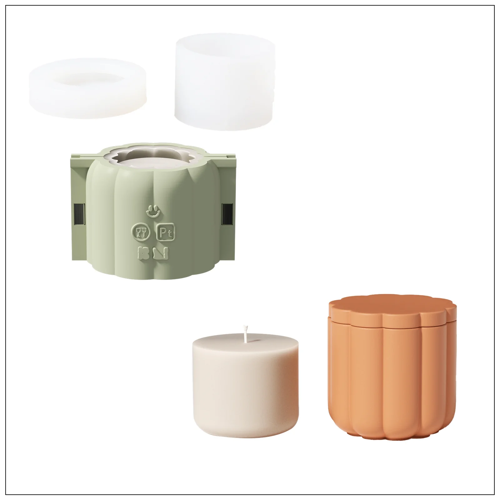 Pumpkin-Inspired Candle Jar Silicone Mold & 6.5 oz Candle Refill Silicone Mold - Image 13