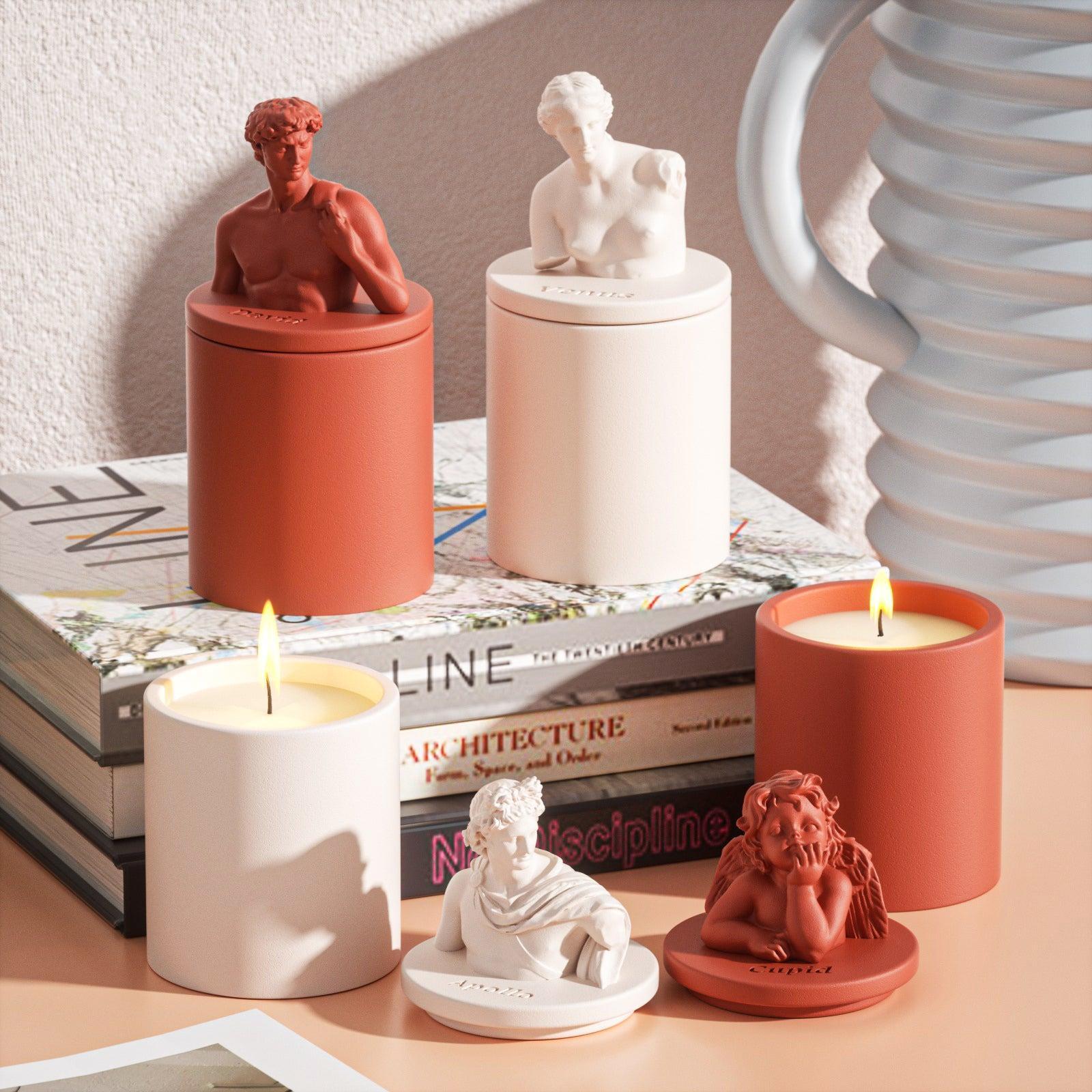 Mythology Sculptures Candle Jar with Lid Silicone Mold - Image 6