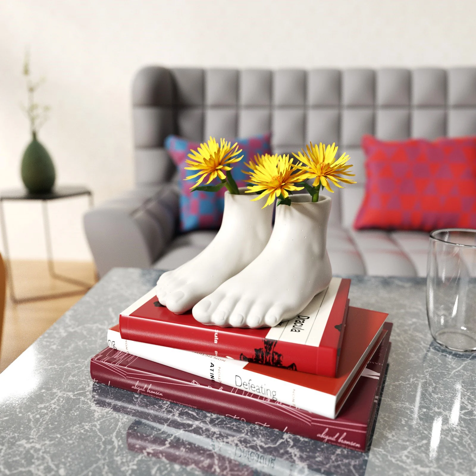 Foot Shaped Concrete Vase Planter Silicone Mold - Image 3