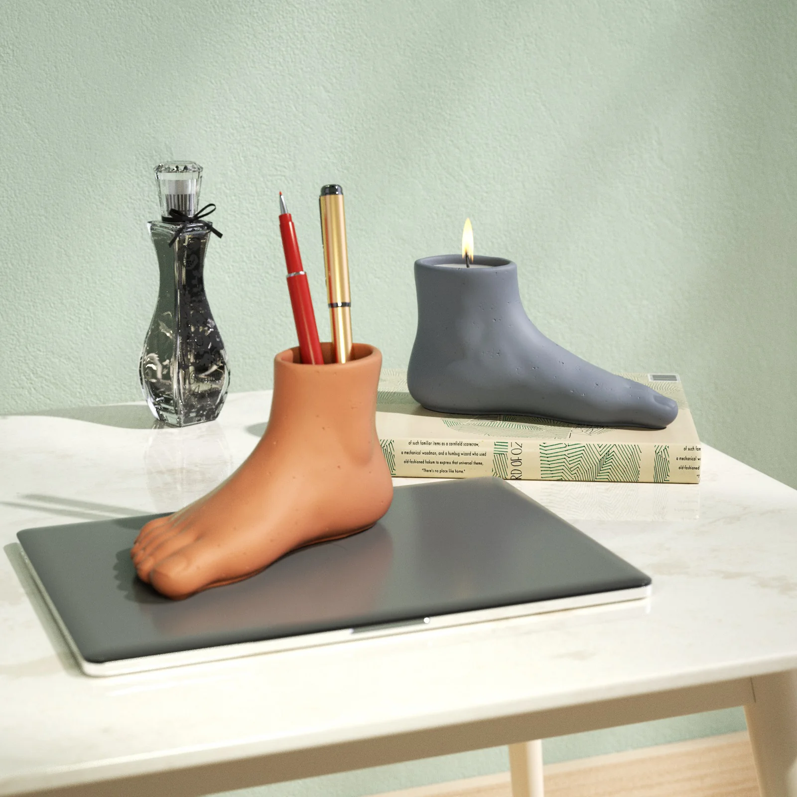 Foot Shaped Concrete Vase Planter Silicone Mold - Image 4