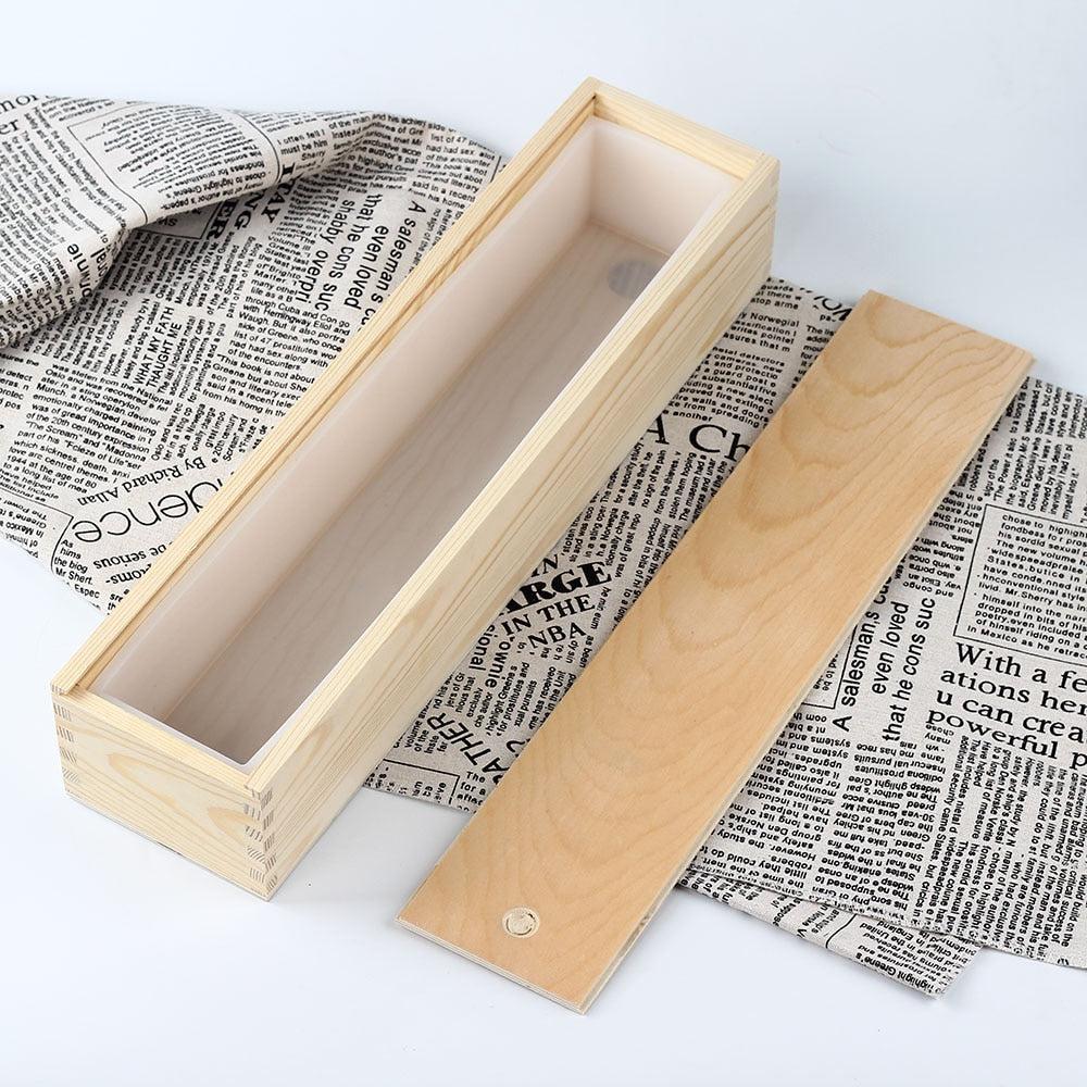 Nicole Rectangle Mould with Wooden Box Handmade Swirl Loaf Silicone Soap Mold - Image 5
