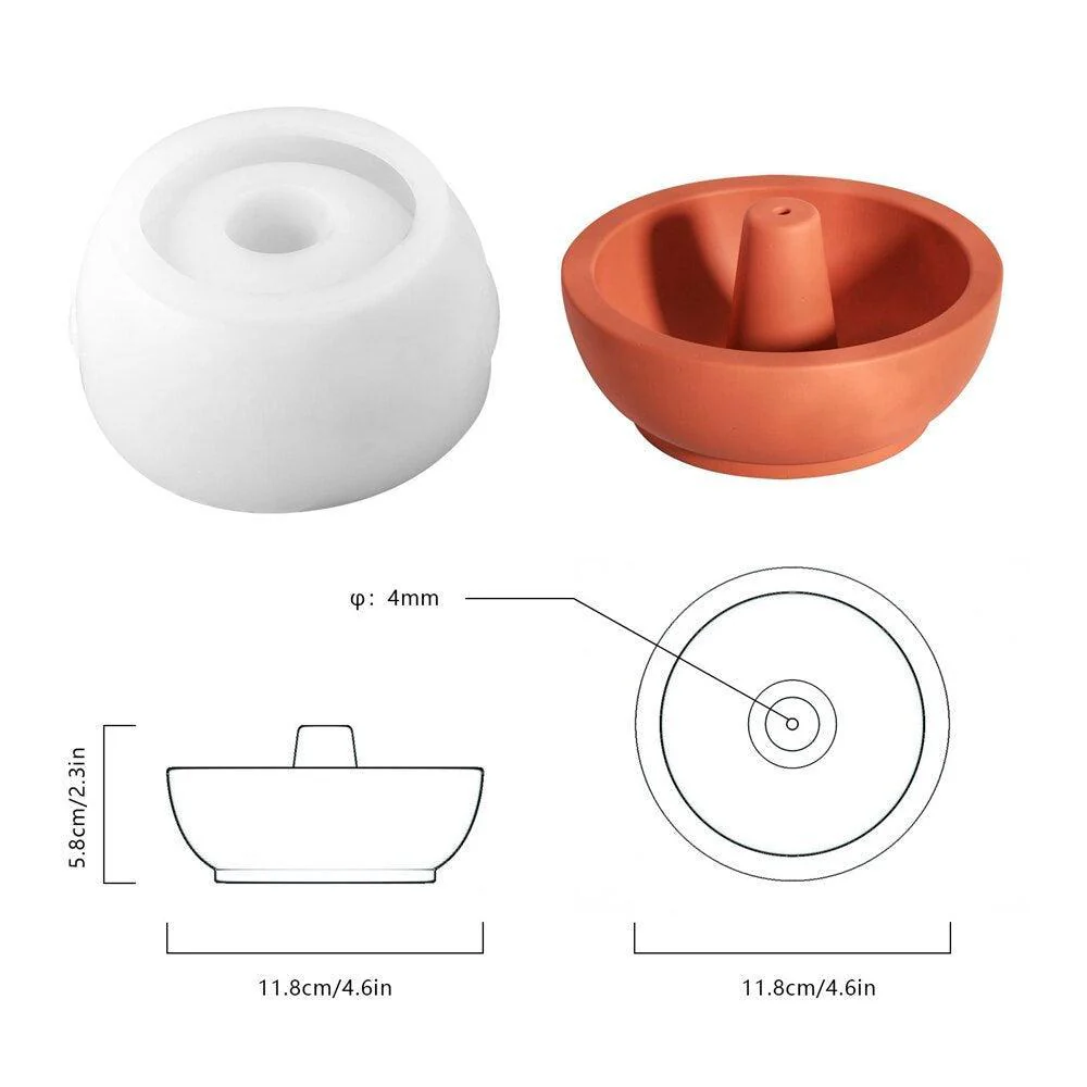 Concrete Round Incense Holder Silicone Mold - Image 3