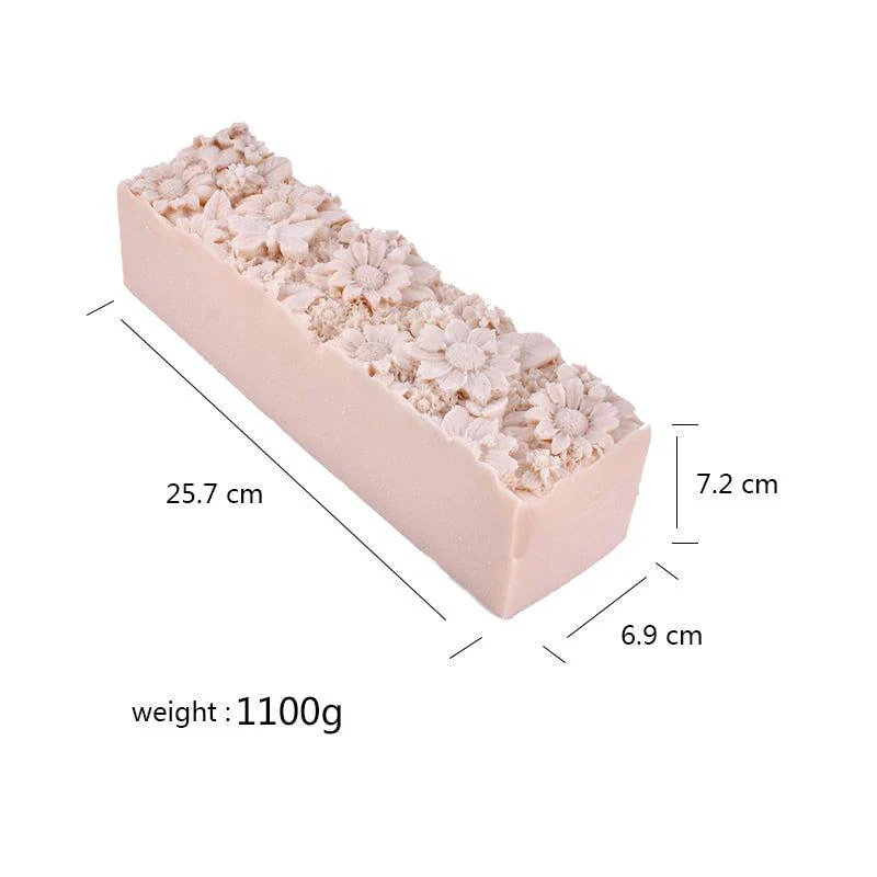 Nicole Loaf Soap Mold with Wooden Box & Embossed Mat - Image 3