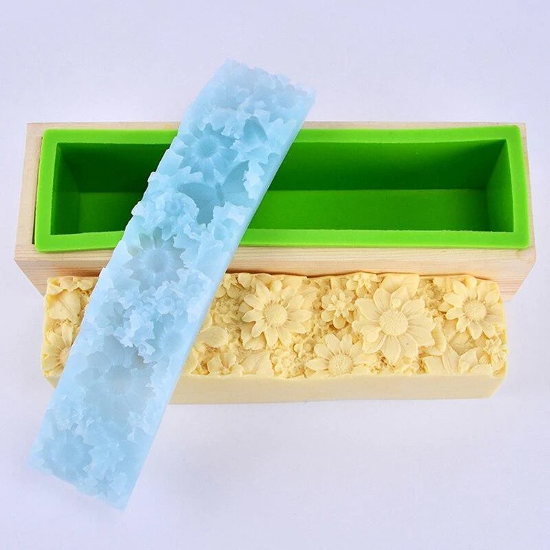 Nicole Loaf Soap Mold with Wooden Box & Embossed Mat - Image 4