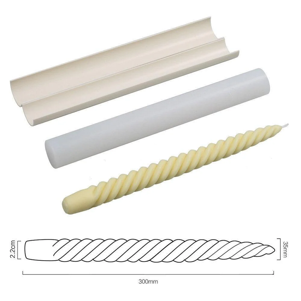 Twisted Spiral Taper Candle Silicone Mold Collection - Image 11