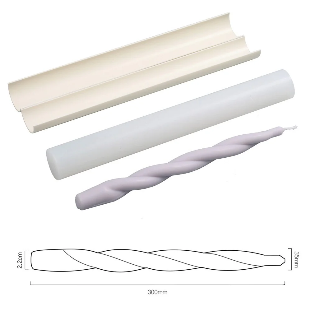 Twisted Spiral Taper Candle Silicone Mold Collection - Image 12