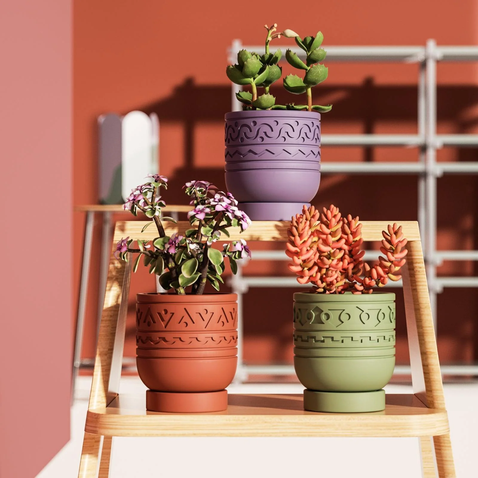 Concrete Pattern Plant Pot and Tray Silicone Mold - Image 8