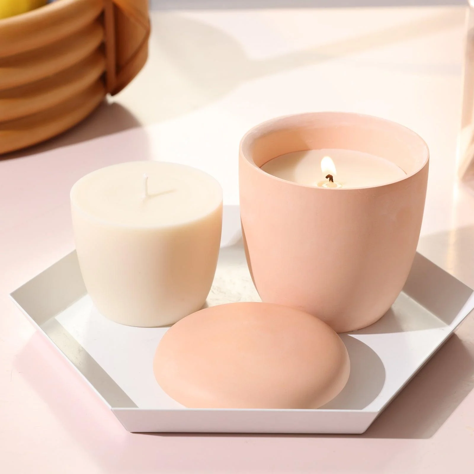 Modern Pebble Candle Jar Silicone Mold with 9oz Candle Refill Mold - Image 7