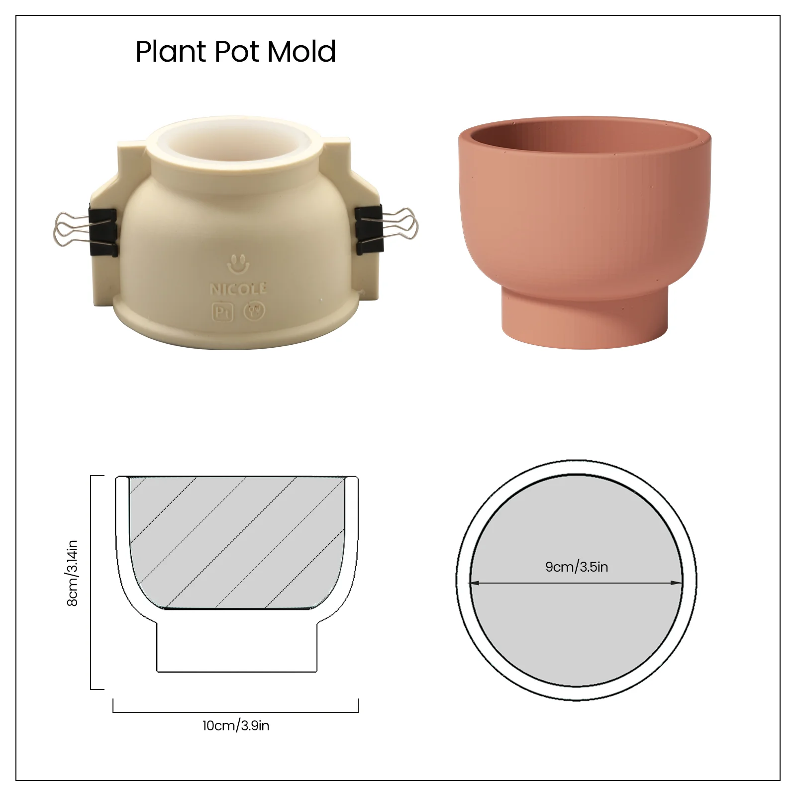 Bowl-shaped Concrete Plant Pot Silicone Mold - Ⅰ - Image 9