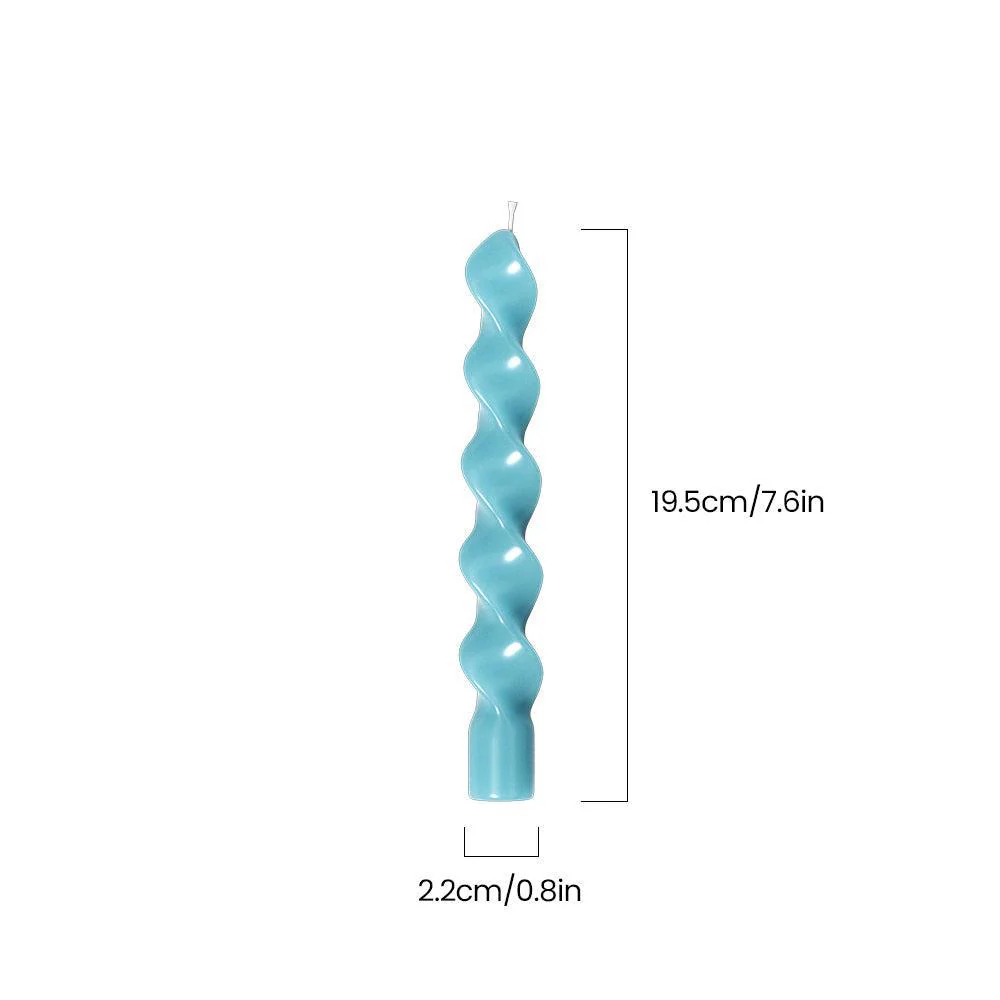 PLAY Spiral Taper Candle - Set of 4 - Sky Blue & Green & Blue& Purple - Image 6