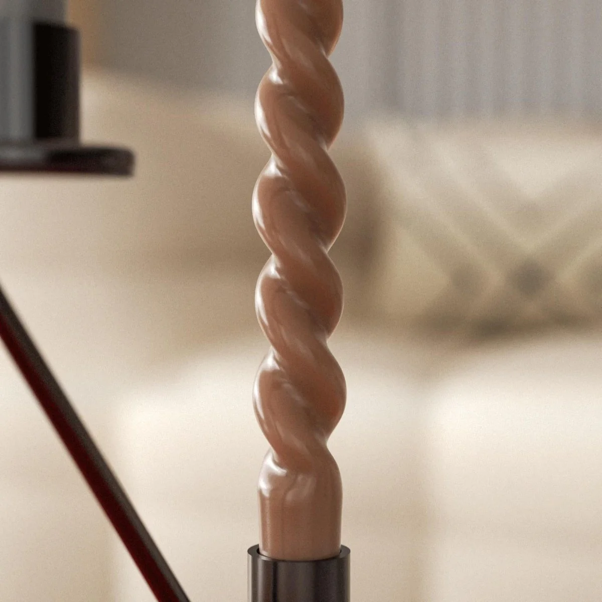 PLAY Spiral Taper Candle - Set of 4 - Clay Brown & Midnight Ebony Black & Pebble Grey & Moss Green - Image 6