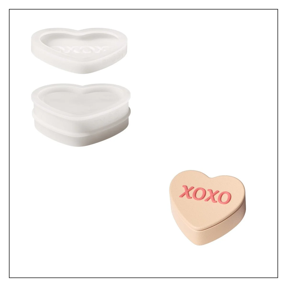 Playful Love Notes Heart Storage Jar Silicone Mold Collection - Image 11