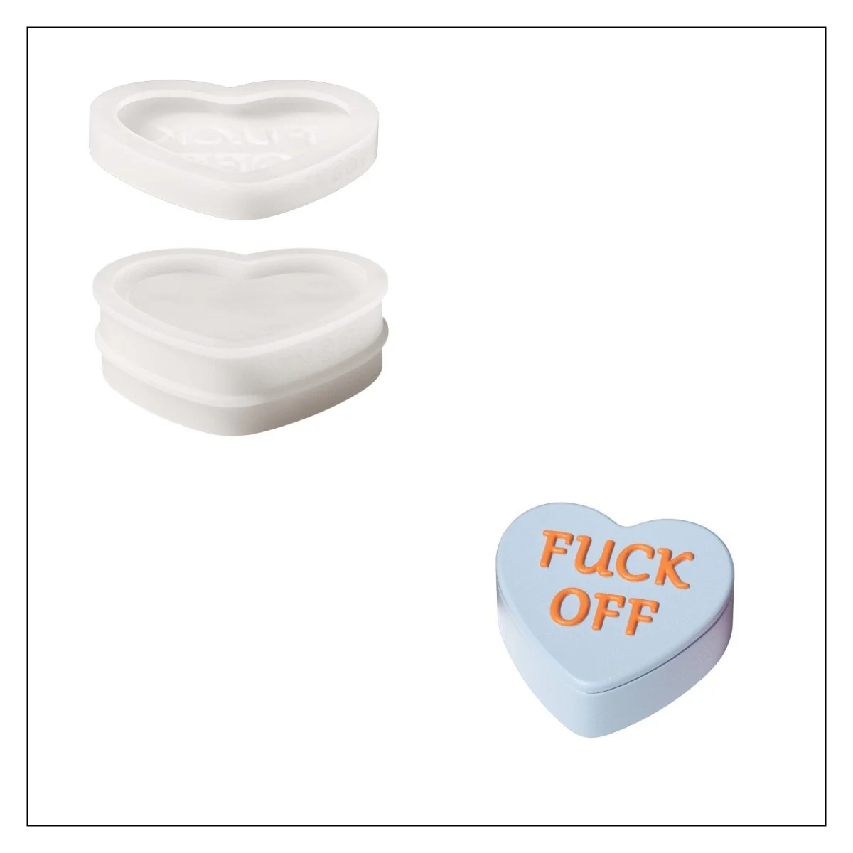 Playful Love Notes Heart Storage Jar Silicone Mold Collection - Image 12