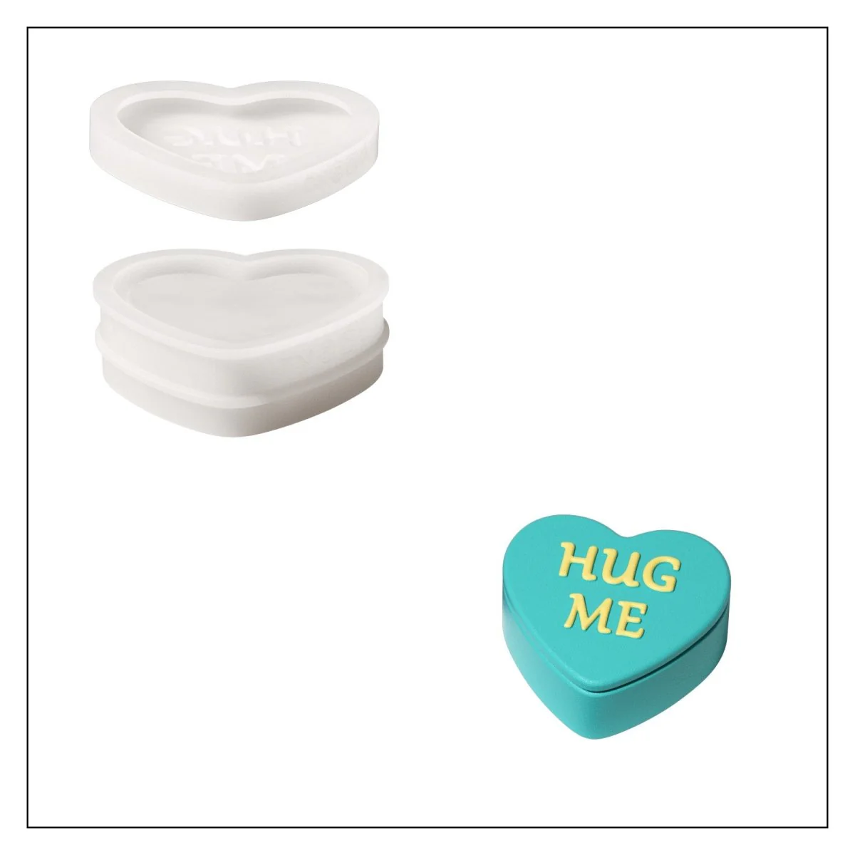 Playful Love Notes Heart Storage Jar Silicone Mold Collection - Image 13
