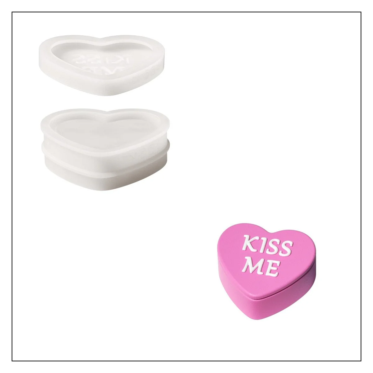 Playful Love Notes Heart Storage Jar Silicone Mold Collection - Image 15