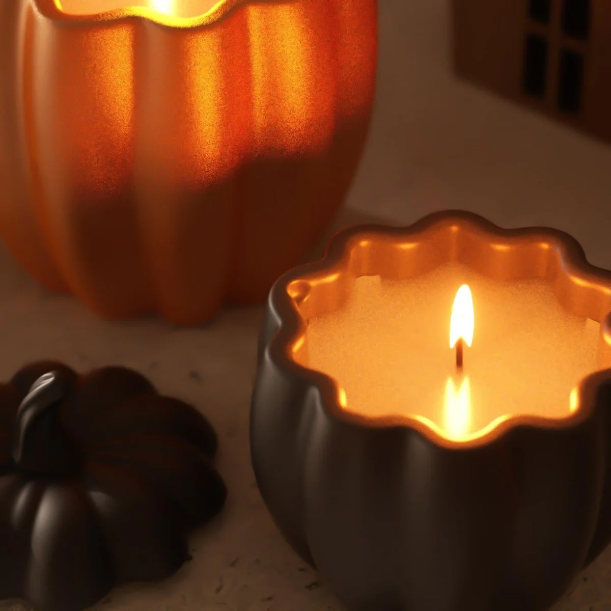 Classic Round Pumpkin Candle Jar Silicone Mold Collection - Image 3
