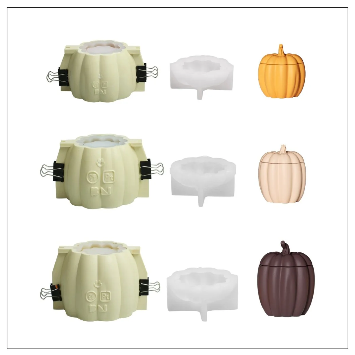 Classic Pumpkin Candle Jar Silicone Mold Collection - Image 11