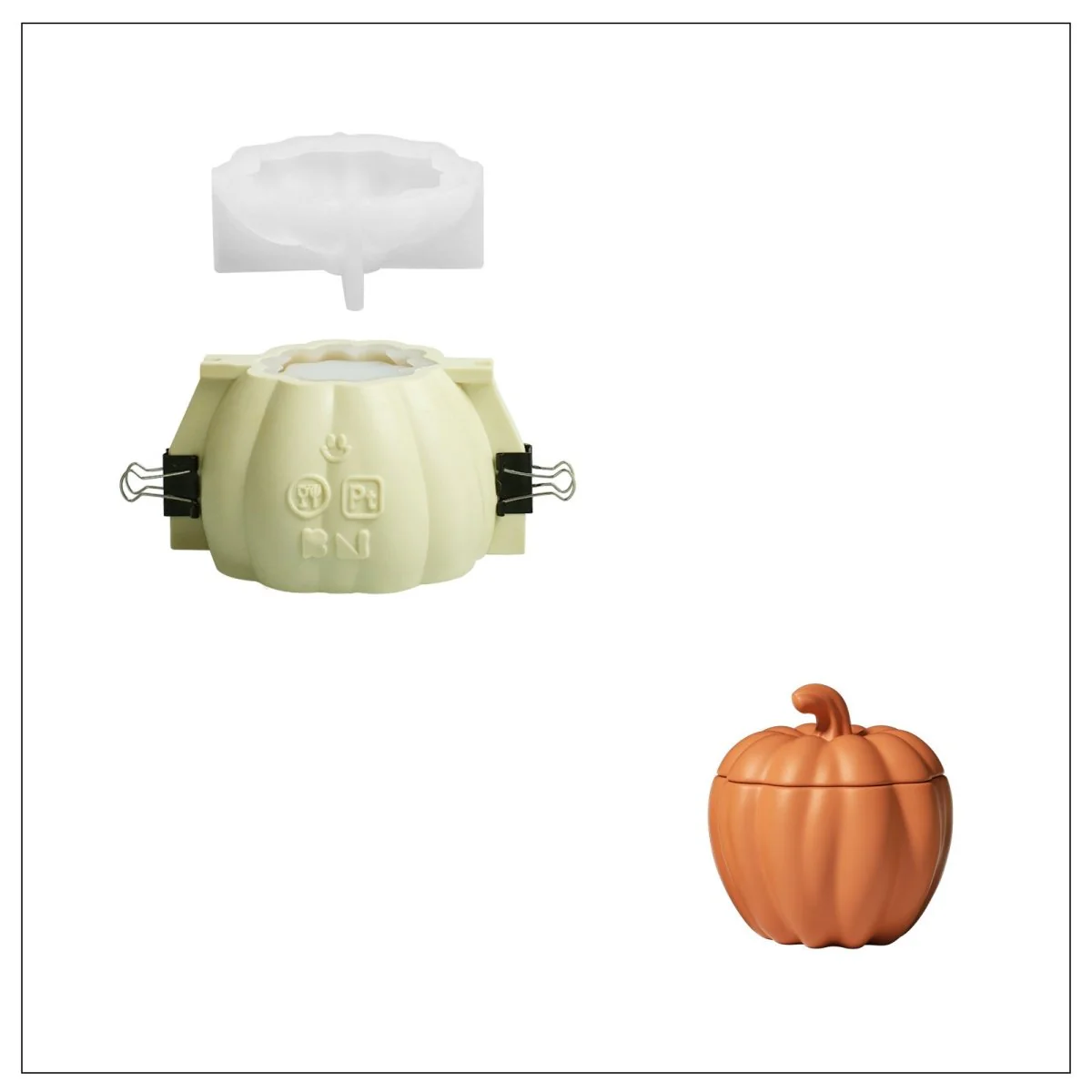 Classic Flat Pumpkin Candle Jar Silicone Mold Collection - Image 11