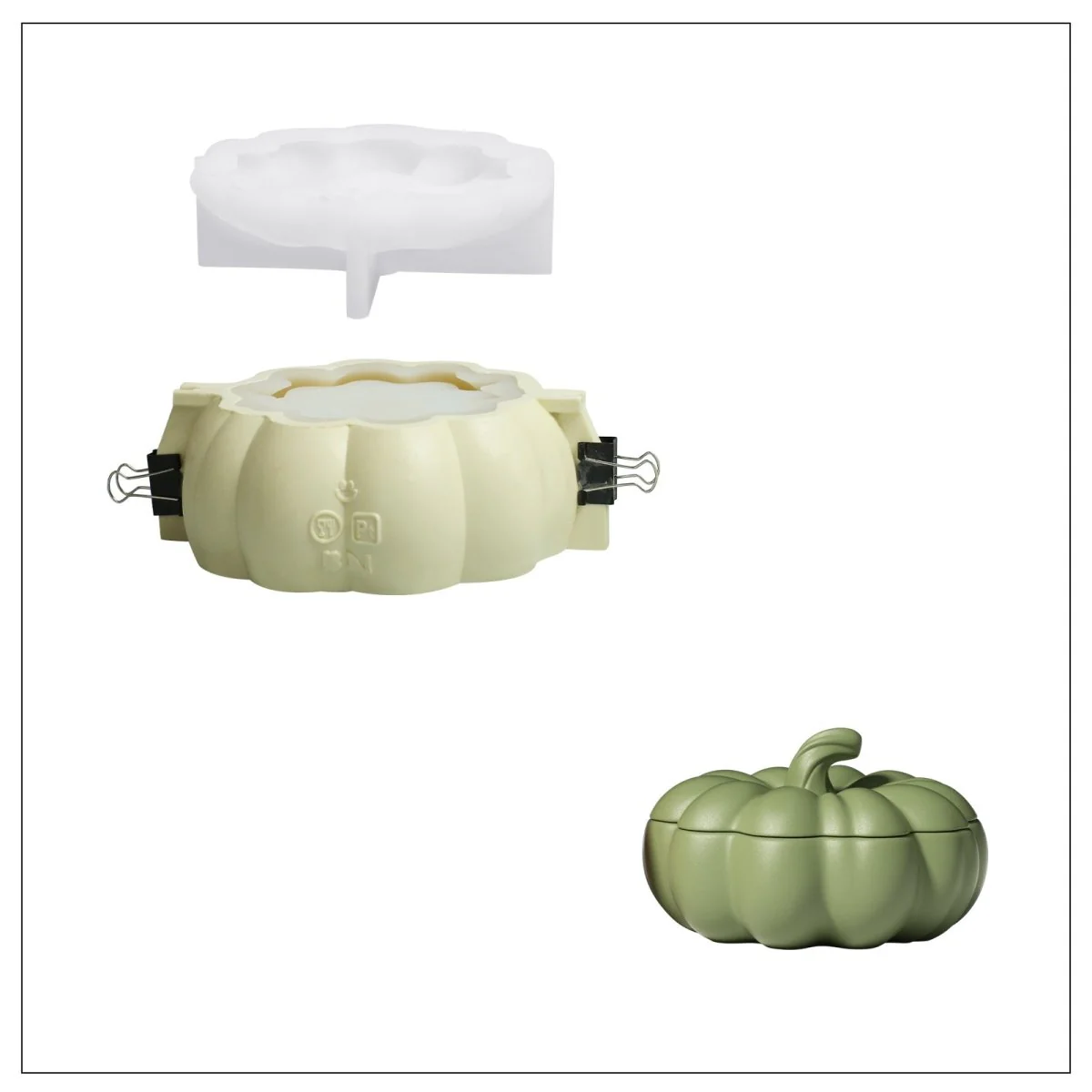Classic Flat Pumpkin Candle Jar Silicone Mold Collection - Image 12