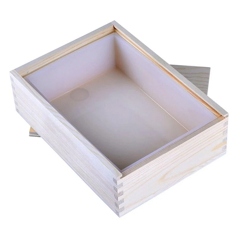 9 Bar Slab Loaf Slicone Soap Mold with Wooden Box - Image 4