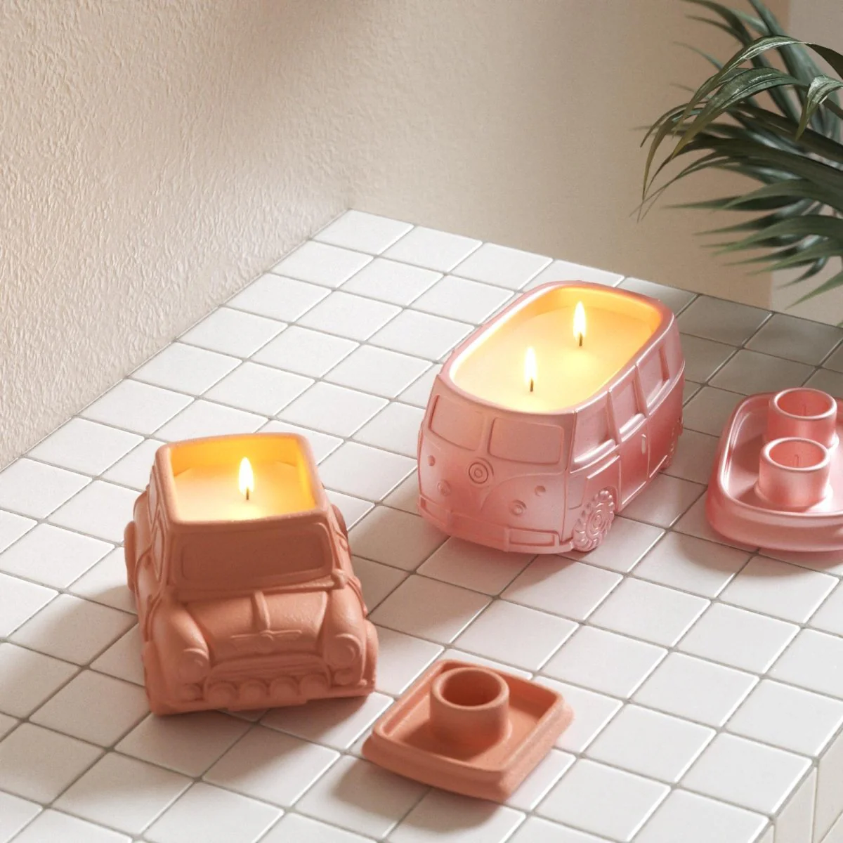 Retro-styled Car-Shaped Multi-Functional Candle Jar & Holder Silicone Mold - Image 8
