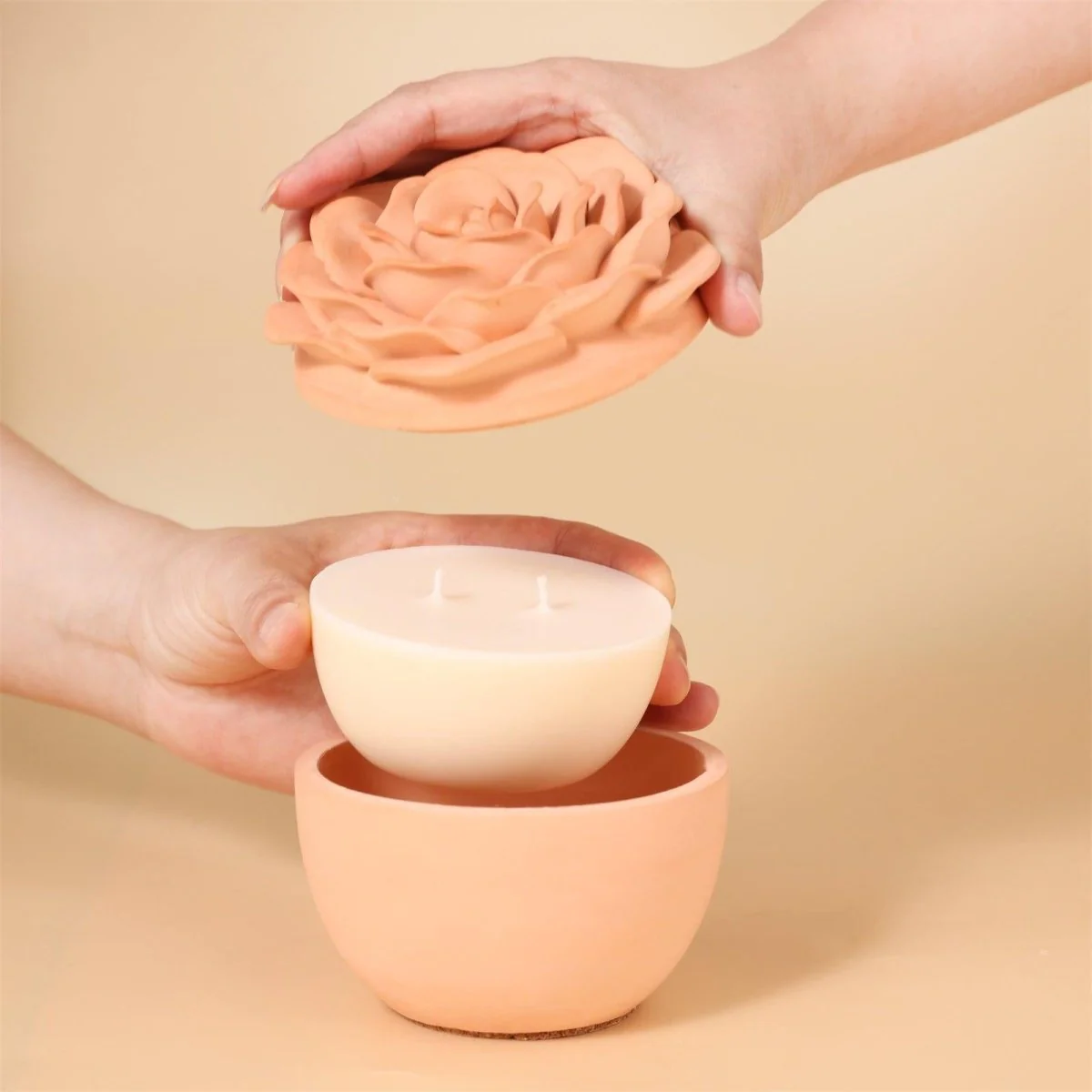 Crowning Rose Candle Jar Silicone Mold & 7oz Candle Refill Mold - Image 6