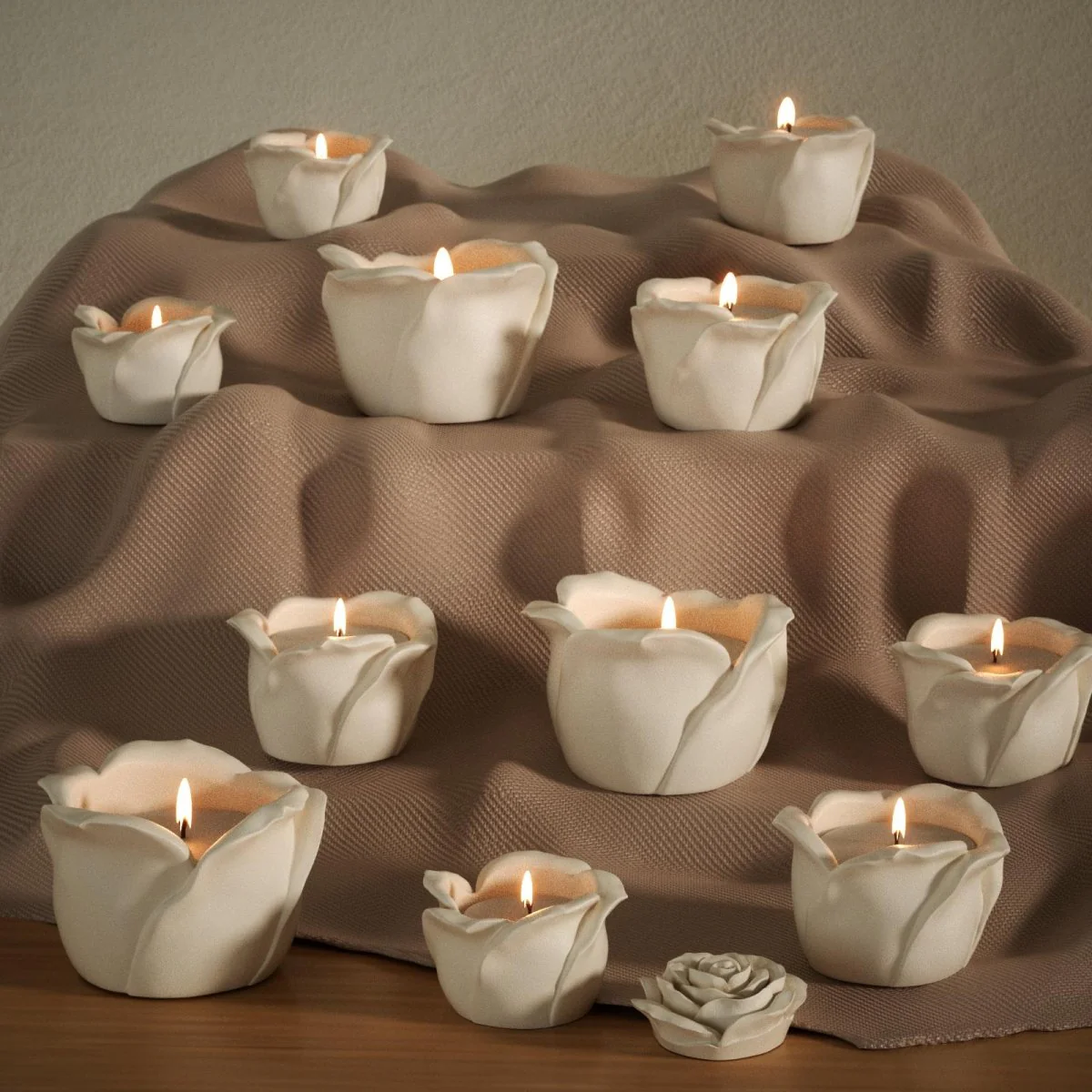 Eternal Rose Bloom Candle Jar & Candle Refill Silicone Mold Collection - Image 8