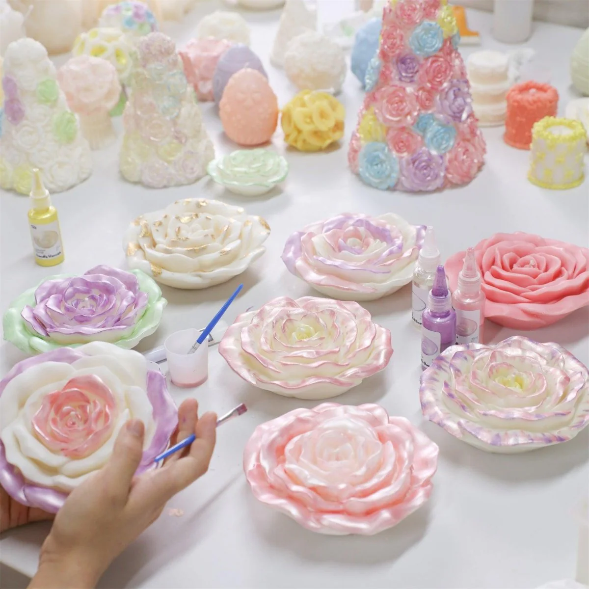Velvet Bloom Rose Candle Silicone Mold Collection - Image 3