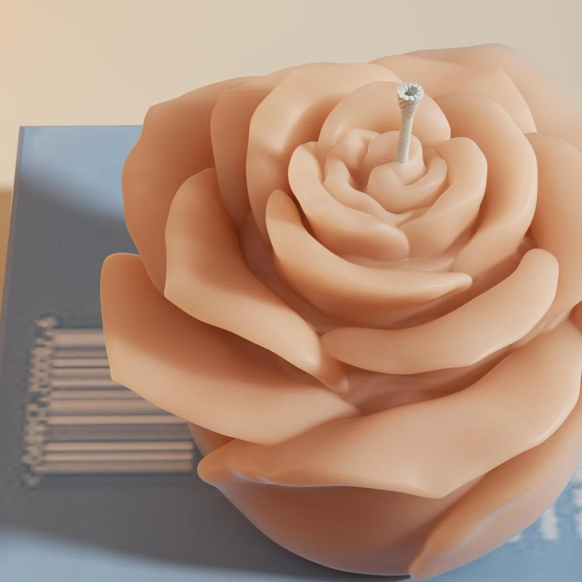 Small Rose Bloom Candle Silicone Mold - Image 2