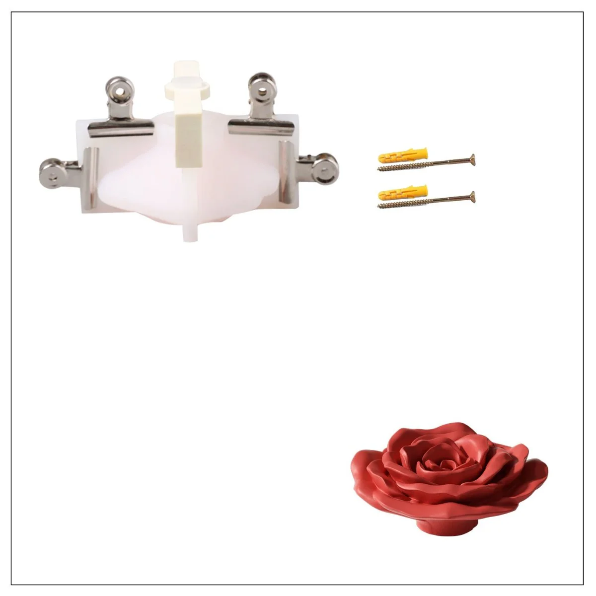 Rose Flora Kiss Wall Cloth Coat Hook Silicone Mold - Image 7