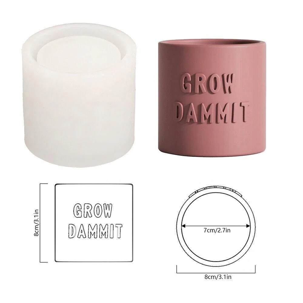 Love Grows Here Concrete Plant Pot Silicone Mold - Image 9