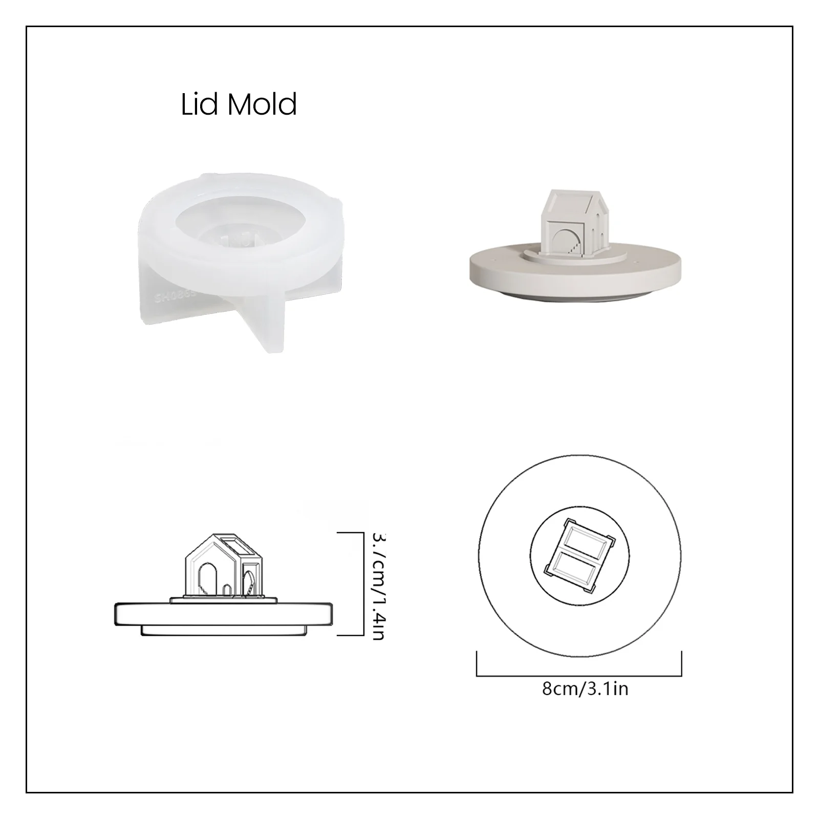 Architectural Sculpture Candle Jar with Lid Silicone Mold - Image 12
