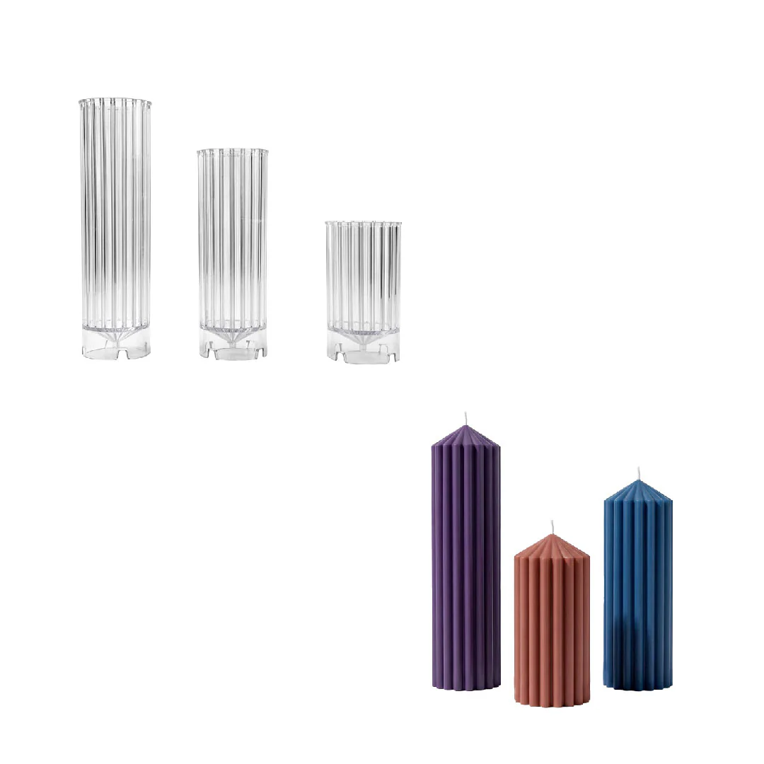 Serene Fluted Acrylic Pillar Candle Mold - Image 10