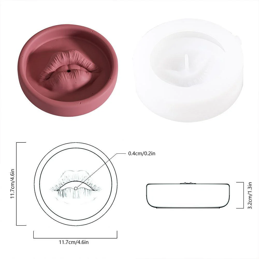 Sexy Lips Incense Stick Holder Concrete Mold Cement Silicone Mould - Image 7
