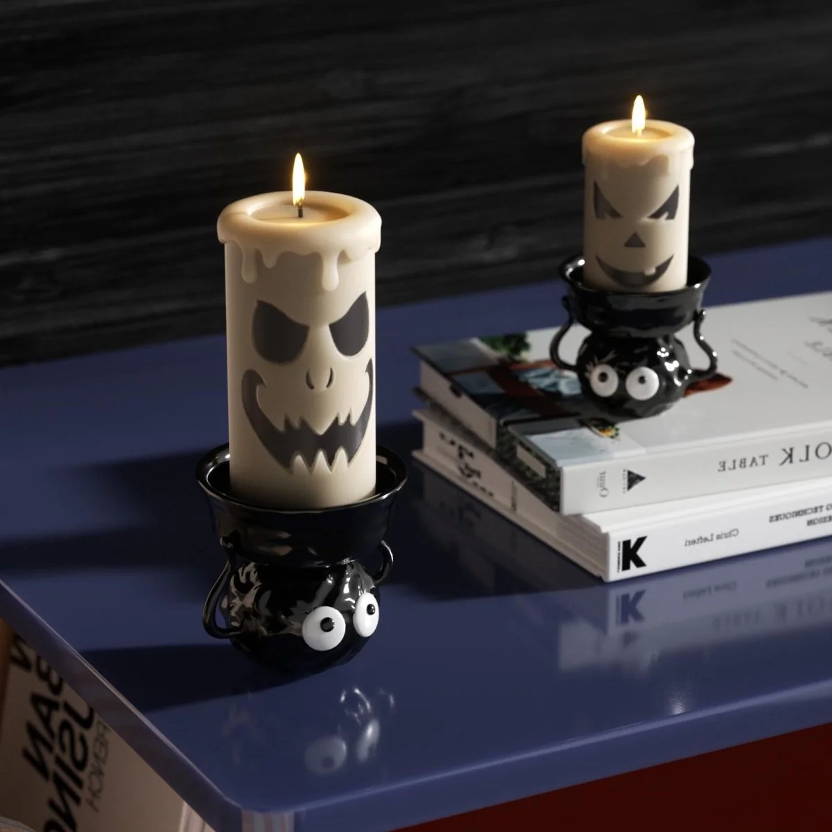 Scary Pumpkin Ghost Face Pillar Candle Silicone Mold Collection for Halloween - Image 7