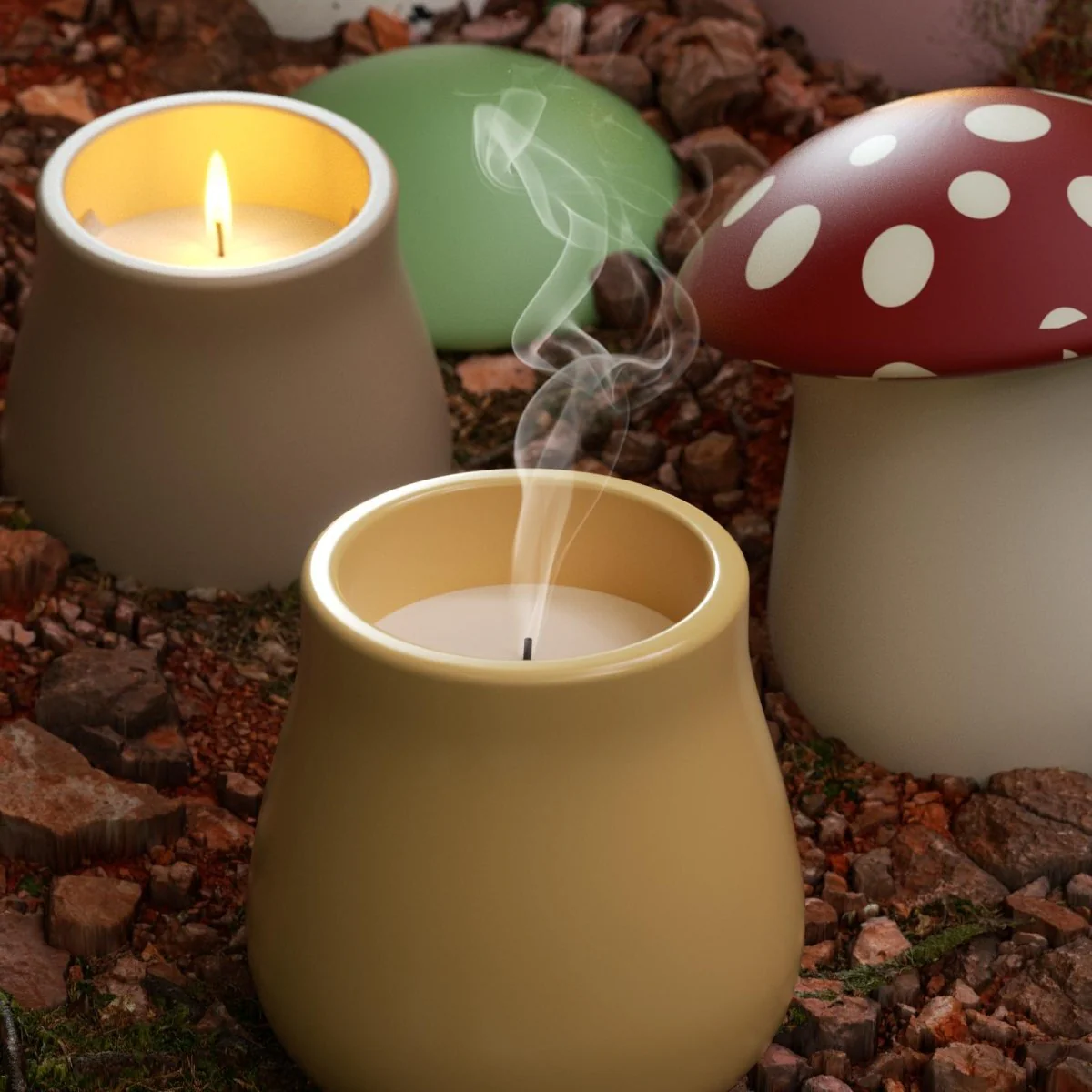 Forest Shroom Candle Jar & 6oz Candle Refill Silicone Mold - Image 3
