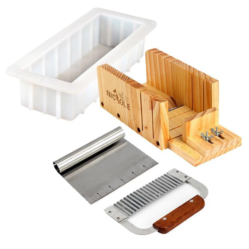 10-inc Silicone Loaf Soap Mold Cutters Combo Tool Set